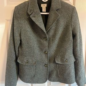 LL Bean Green Herringbone Blazer